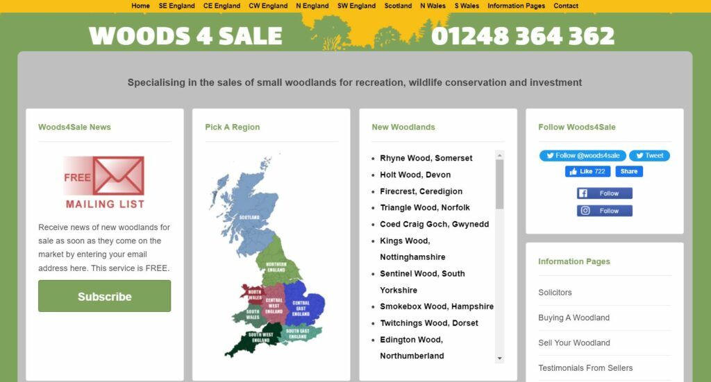 Acheter une forêt en Angleterre, Ecosse, Pays de Galles